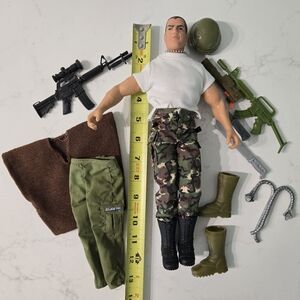 GI JOE Action Figure with Camouflage Pants and Accessories